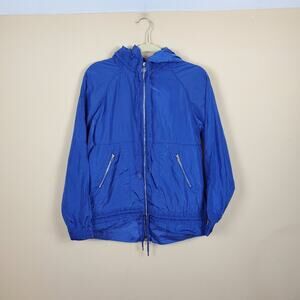 Seek the Label Windbreaker Full Zip Jacket in Blue Size S